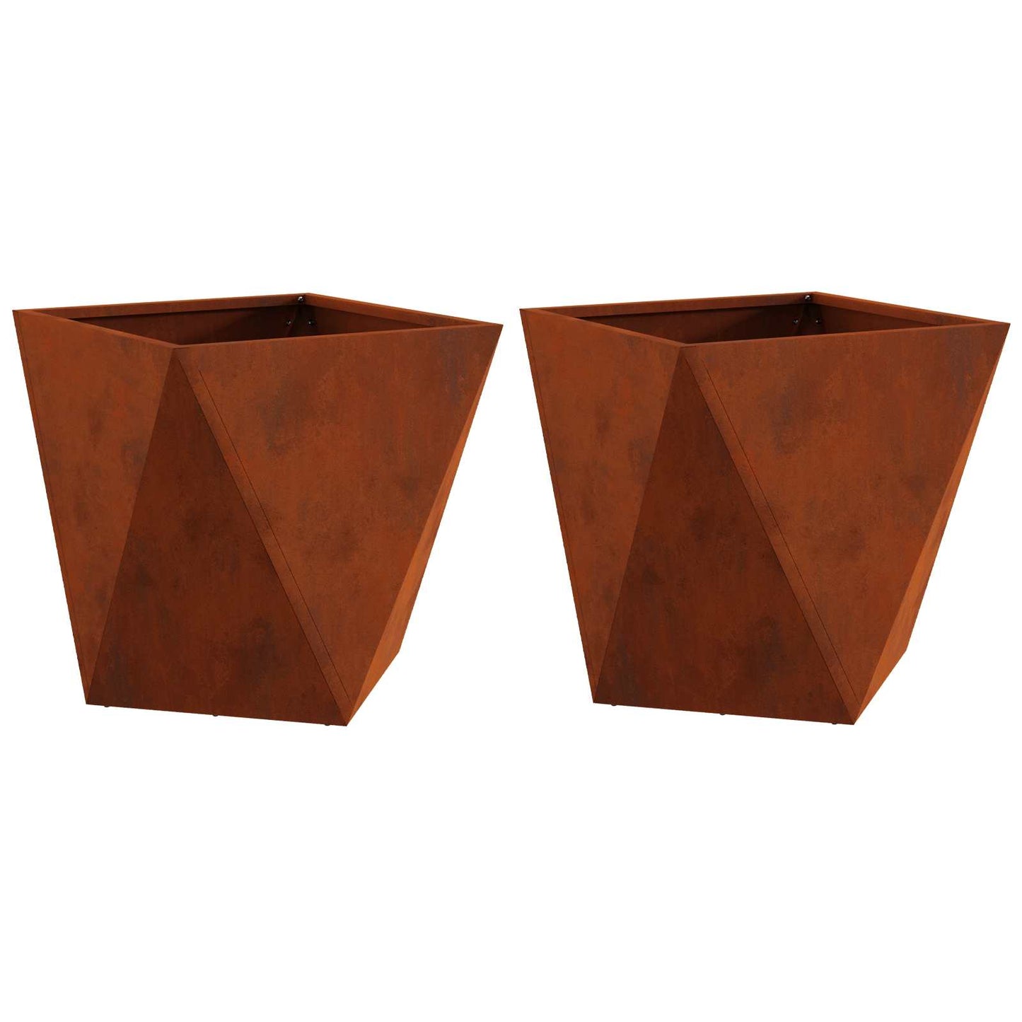 JUNG Vida Pflanzkübel 2 pcs Rostig 50 x 50 x 50 cm Wetterfeststahl