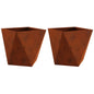 JUNG Vida Pflanzkübel 2 pcs Rostig 50 x 50 x 50 cm Wetterfeststahl