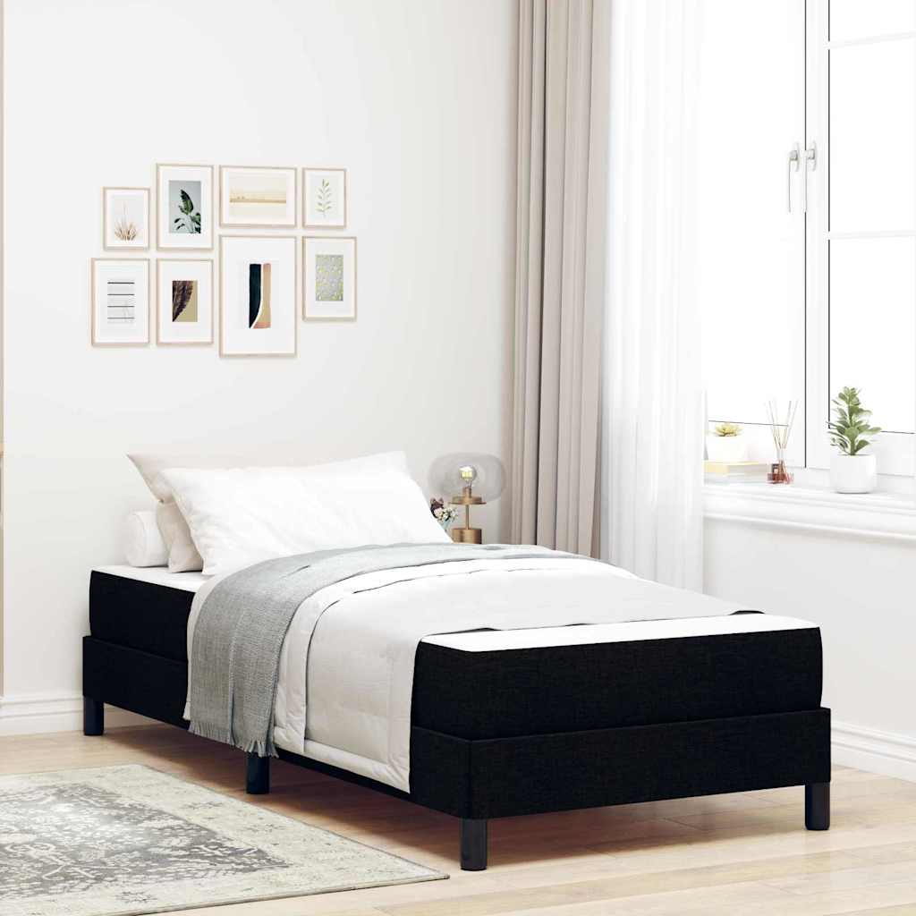 JUNG Vida Boxspringbett mit Matratze Schwarz 80 x 200 cm Stoff