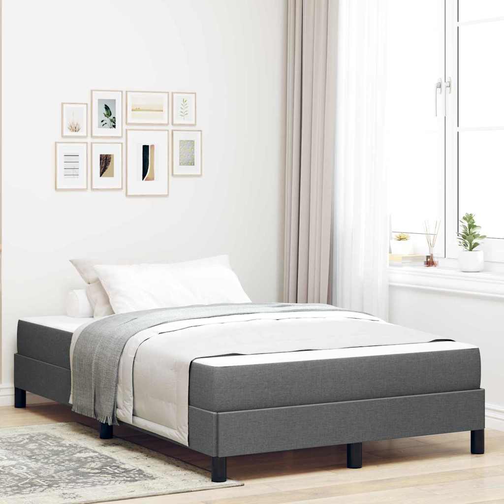 JUNG Vida Boxspringbett mit Matratze Dunkelgrau 120 x 190 cm Stoff