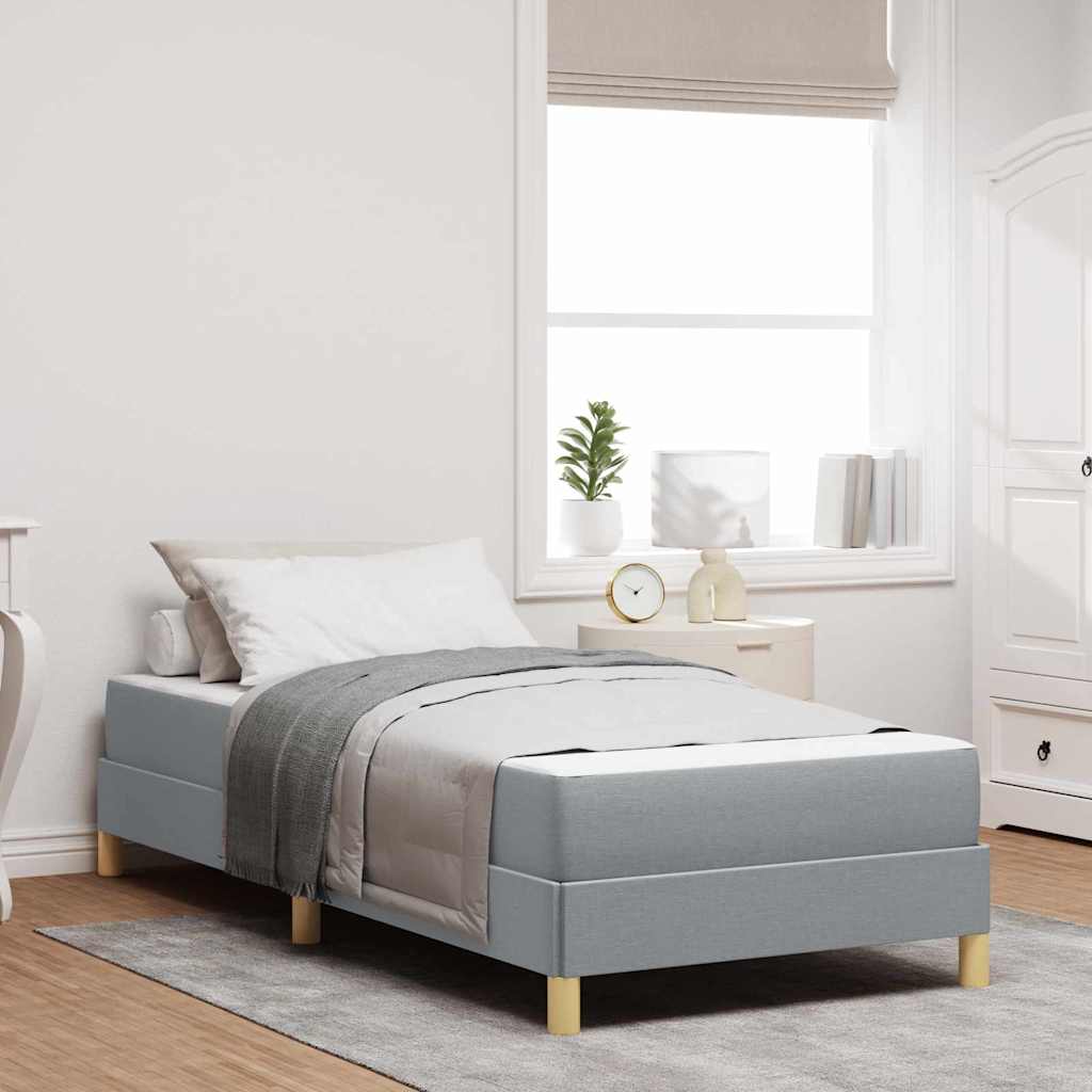 JUNG Vida Boxspringbett mit Matratze Hellgrau 80 x 200 cm Stoff