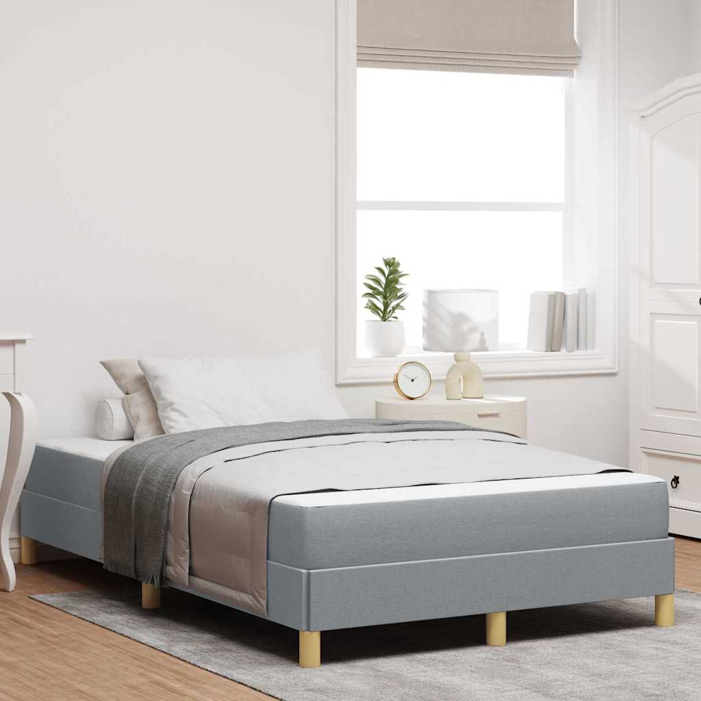 JUNG Vida Boxspringbett mit Matratze Hellgrau 120 x 200 cm Stoff