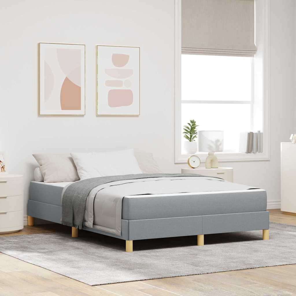 JUNG Vida Boxspringbett mit Matratze Hellgrau 160 x 200 cm Stoff
