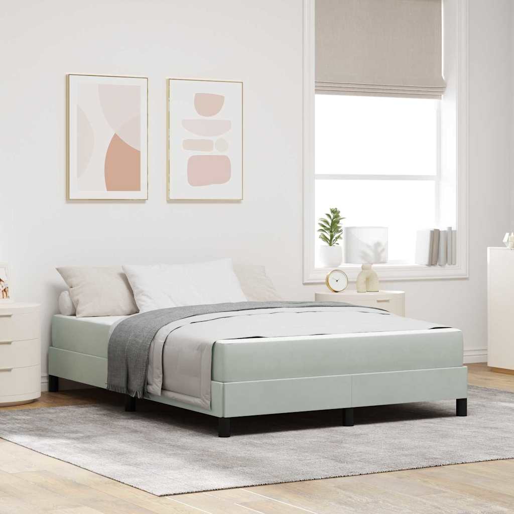 JUNG Vida Boxspringbett mit Matratze Hellgrau 140 x 190 cm Stoff