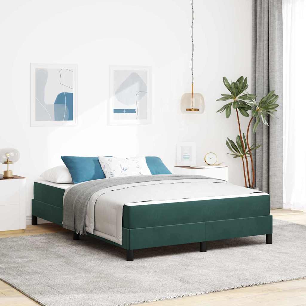 JUNG Vida Boxspringbett mit Matratze Dunkelgrün 140 x 200 cm Stoff