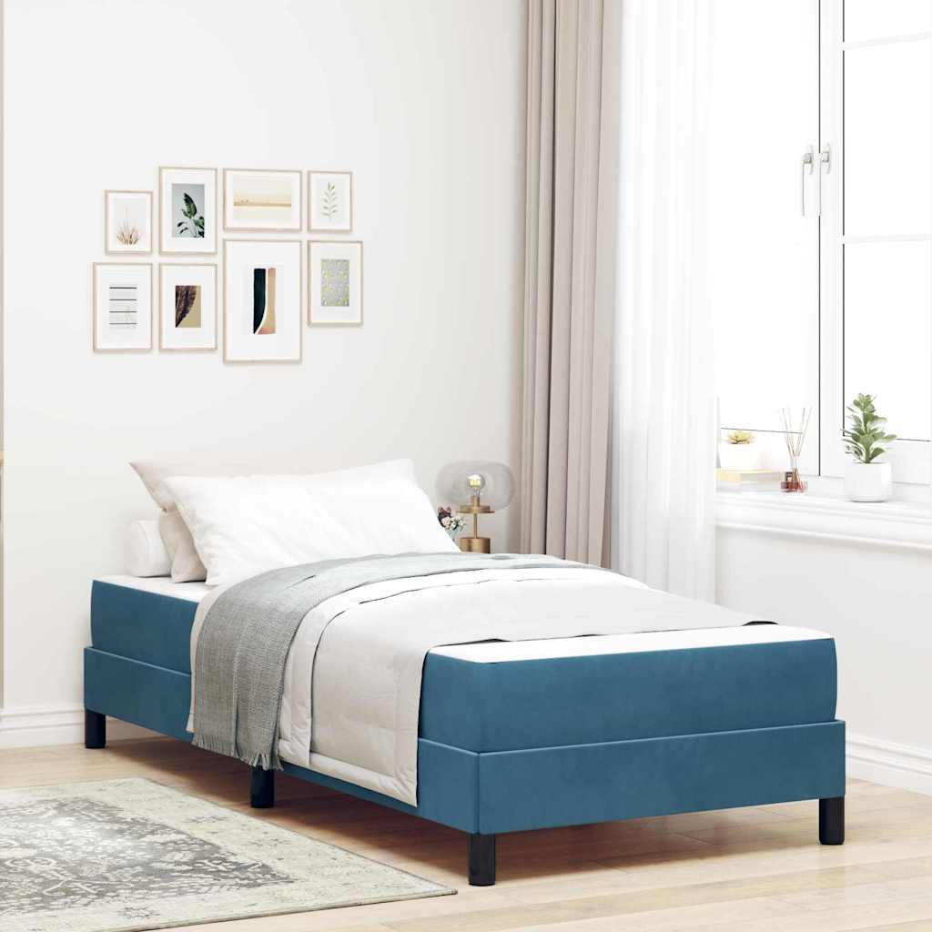 JUNG Vida Boxspringbett mit Matratze Dunkelblau 80 x 210 cm Stoff
