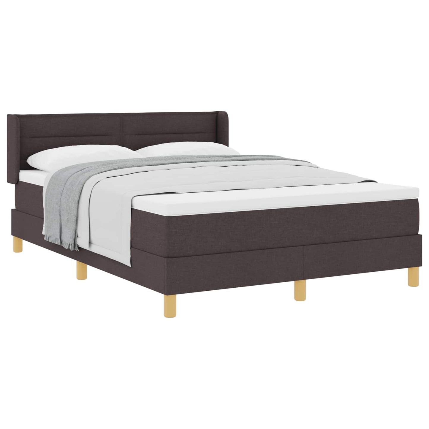 JUNG Vida Boxspringbett mit Matratze Dunkelbraun 200 x 160 cm Polyester