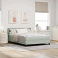 JUNG Vida Boxspringbett mit Matratze Hellgrau 200 x 140 cm Polyester