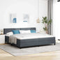 JUNG Vida Boxspringbett mit Matratze Dunkelgrau 200 x 200 cm Polyester
