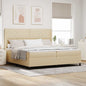 JUNG Vida Boxspringbett mit Matratze Creme 200 x 200 cm Stoff