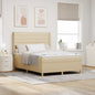 JUNG Vida Boxspringbett mit Matratze Creme 160 x 200 cm Stoff
