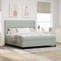 JUNG Vida Boxspringbett mit Matratze Hellgrau 180 x 200 cm Samt