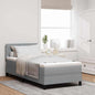 JUNG Vida Boxspringbett mit Matratze mit LED Hellgrau 90 x 190 cm Stoff