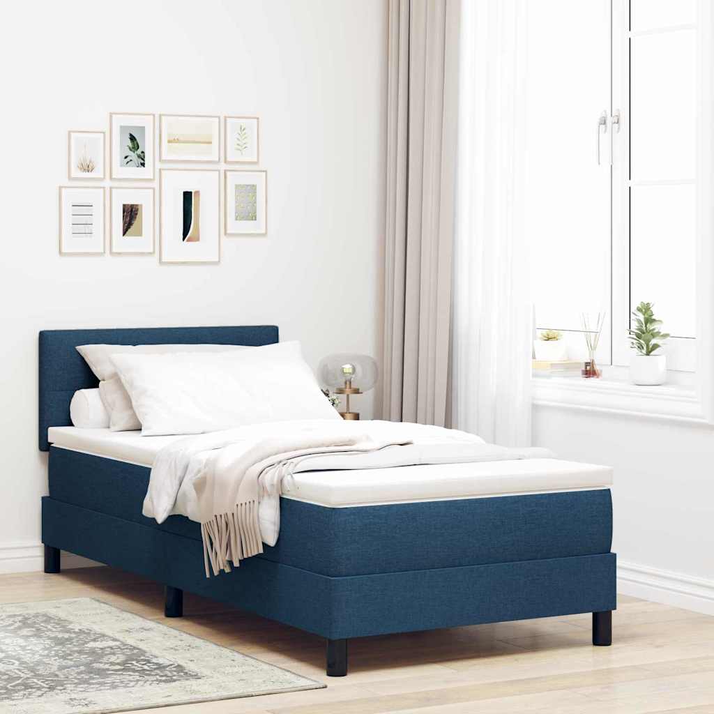 JUNG Vida Boxspringbett mit Matratze mit LED Blau 100 x 200 cm Stoff