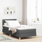 JUNG Vida LED Boxspringbett mit Matratze Dunkelgrau 100 x 200 cm Stoff