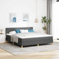 JUNG Vida LED Boxspringbett mit Matratze Dunkelgrau 180 x 200 cm Stoff