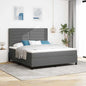 JUNG Vida Boxspringbett mit Matratze Dunkelgrau 180 x 200 cm Stoff