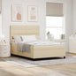 JUNG Vida Boxspringbett mit Matratze mit LED Creme 160 x 200 cm Stoff