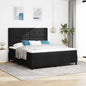 JUNG Vida Boxspringbett mit Matratze mit LED Schwarz 180 x 200 cm Stoff
