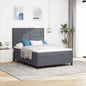 JUNG Vida LED Boxspringbett mit Matratze Dunkelgrau 140 x 200 cm Stoff