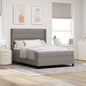 JUNG Vida LED Boxspringbett mit Matratze Taupe 140 x 190 cm Stoff