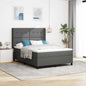 JUNG Vida LED Boxspringbett mit Matratze Dunkelgrau 160 x 200 cm Stoff