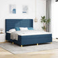JUNG Vida Boxspringbett mit Matratze mit Kopfteil Blau 140 x 200 cm Stoff