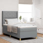 JUNG Vida Boxspringbett mit Matratze Hellgrau 140 x 200 cm Stoff