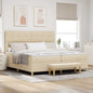 JUNG Vida Boxspringbett mit Matratze Creme 200 x 200 cm Stoff