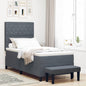 JUNG Vida Boxspringbett mit Matratze Dunkelgrau 90 x 200 cm Samt
