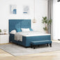 JUNG Vida Boxspringbett mit Matratze Dunkelblau 140 x 200 cm Samt
