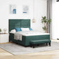 JUNG Vida Boxspringbett mit Matratze Dunkelgrün 160 x 200 cm Samt