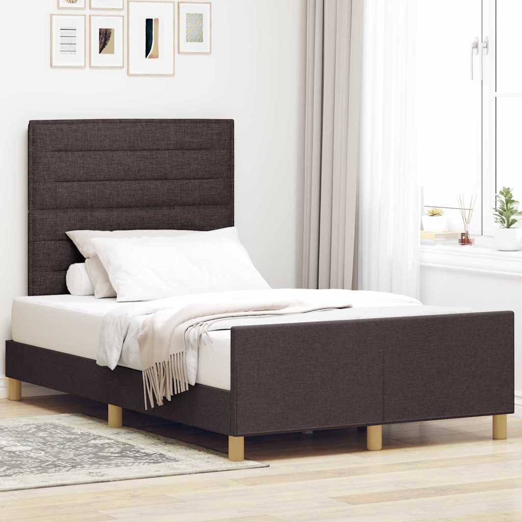 JUNG Vida Bettgestell mit Kopfteil Dunkelbraun 120 x 200 cm Stoff