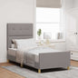 JUNG Vida Bettgestell mit Kopfteil Taupe 80 x 200 cm Stoff