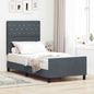 JUNG Vida Boxspringbett mit Kopfteil Dunkelgrau 90 x 190 cm Samt