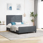 JUNG Vida Boxspringbett mit Kopfteil Dunkelgrau 160 x 200 cm Samt