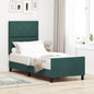 JUNG Vida Boxspringbett mit Kopfteil Dunkelgrün 80 x 200 cm Samt