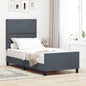 JUNG Vida Boxspringbett mit Kopfteil Dunkelgrau 90 x 190 cm Samt