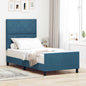 JUNG Vida Boxspringbett mit Kopfteil Dunkelblau 90 x 200 cm Samt