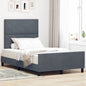 JUNG Vida Boxspringbett mit Kopfteil Dunkelgrau 120 x 200 cm Samt