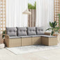 JUNG Vida Gartensofa-set mit Kissen mit Speicher 5 pcs Beige Poly-Rattan