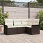 JUNG Vida Gartensofa-set mit Speicher 4 pcs Braun Poly-Rattan