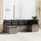 JUNG Vida Gartensofa-set mit Speicher 6 pcs Grau Poly-Rattan