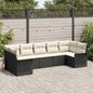 JUNG Vida Garten-Sofa-Set mit Kissen 7 pcs Schwarz Poly Rattan