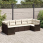 JUNG Vida Garten-Sofa-Set mit Kissen mit Speicher 7 pcs Braun Poly Rattan