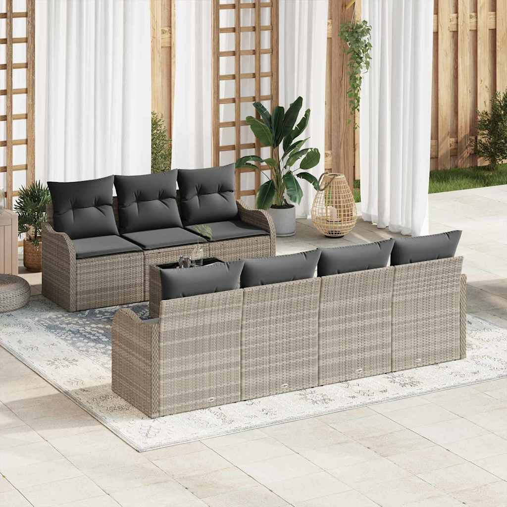 JUNG Vida Gartensofa-set mit Kissen 8 pcs Hellgrau und Dunkelgrau