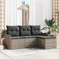 JUNG Vida Gartensofa-set mit Speicher 4 pcs Grau Poly-Rattan
