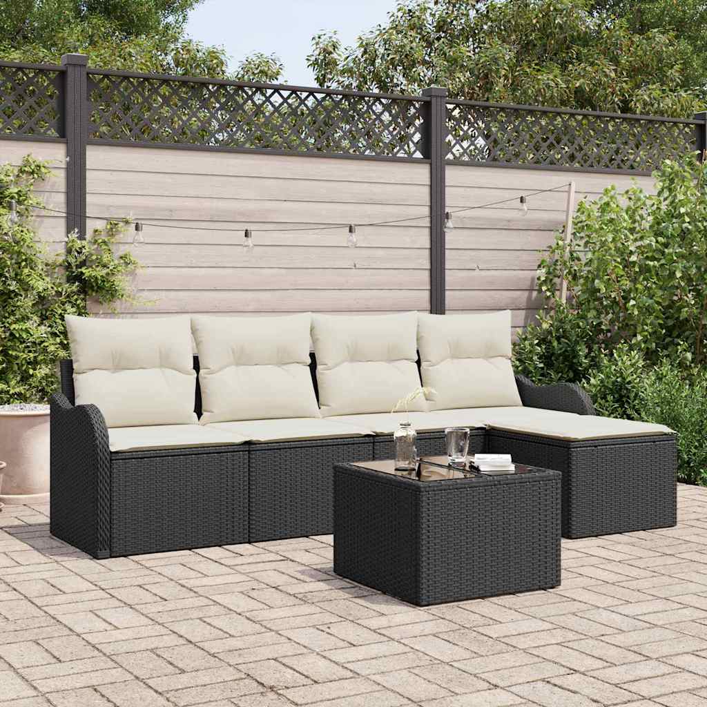 JUNG Vida Gartensofa-set mit Speicher 6 pcs Braun Poly-Rattan