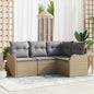 JUNG Vida Gartensofa-set mit Speicher 4 pcs Beige Poly-Rattan
