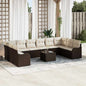 JUNG Vida Gartensofa-set mit Speicher 11 pcs Braun und Weiß Poly-Rattan